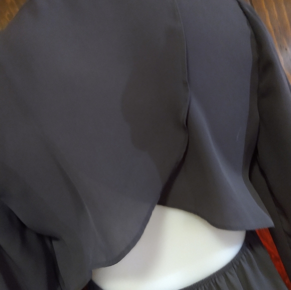 Size S Maurice Gray open back chiffon long sleeve chiffon blouse - Picture 7 of 10